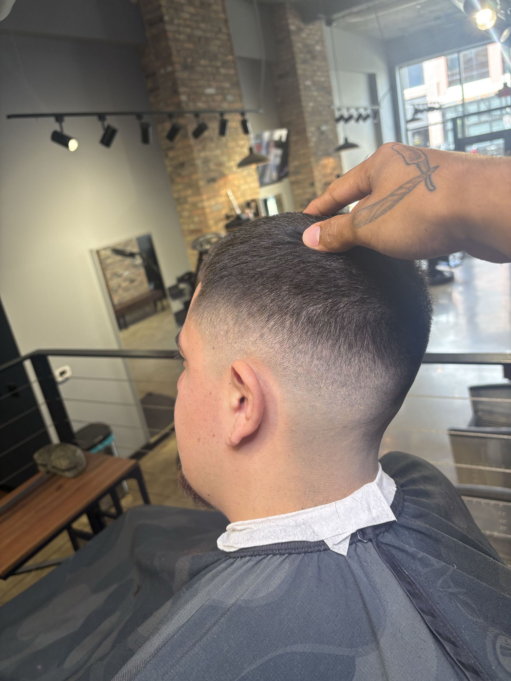 Clean low fade, back view