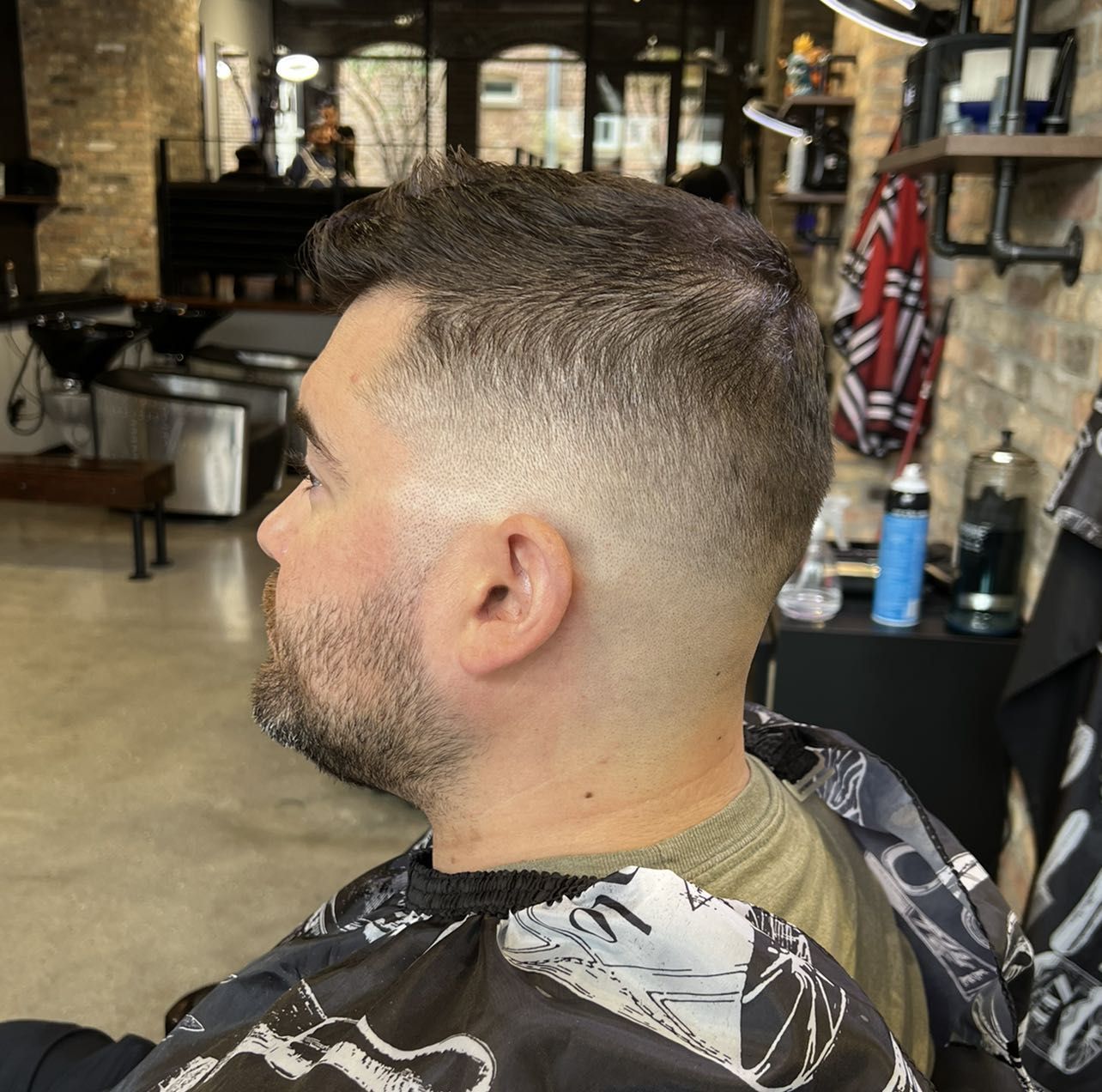 Classic cut with a mid fade and beard at Lux Cuts